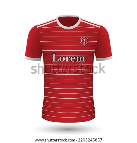 Realistic soccer shirt Bayern, jersey template for football kit 2022