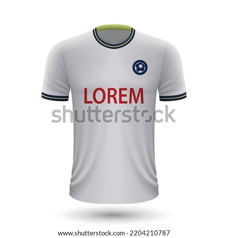 Realistic soccer shirt Tottenham, jersey template for football kit 2022