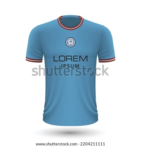 Realistic soccer shirt Manchester City, jersey template for football kit 2022
