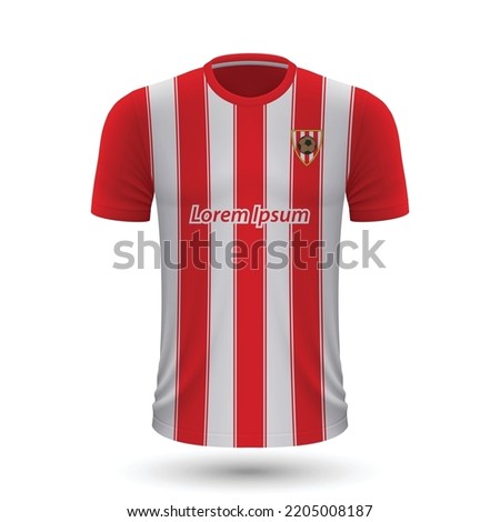 Realistic soccer shirt Almeria, jersey template for football kit 2022
