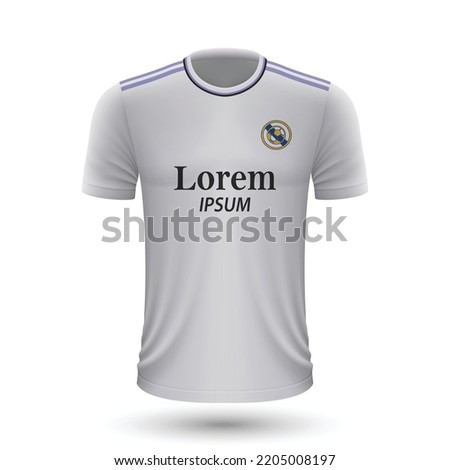 Realistic soccer shirt Real Madrid, jersey template for football kit 2022