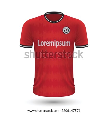 Realistic soccer shirt Bayer Leverkusen, jersey template for football kit 2022