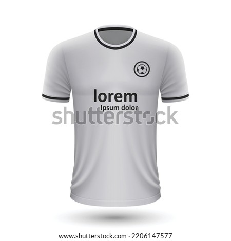 Realistic soccer shirt Eintracht, jersey template for football kit 2022