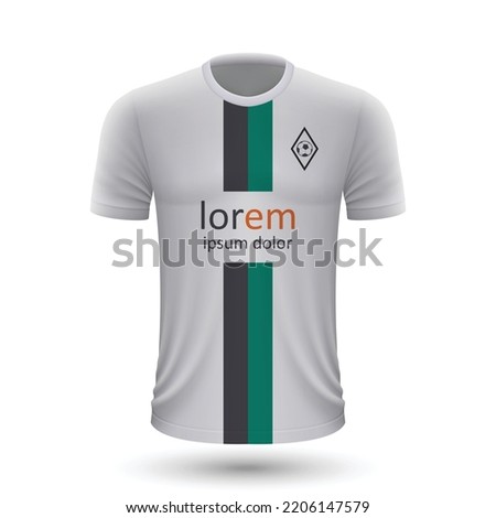 Realistic soccer shirt Borussia Mönchengladbach, jersey template for football kit 2022