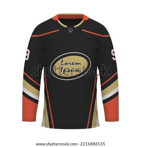 Realistic Ice Hockey shirt Anaheim, jersey template for sport uniform