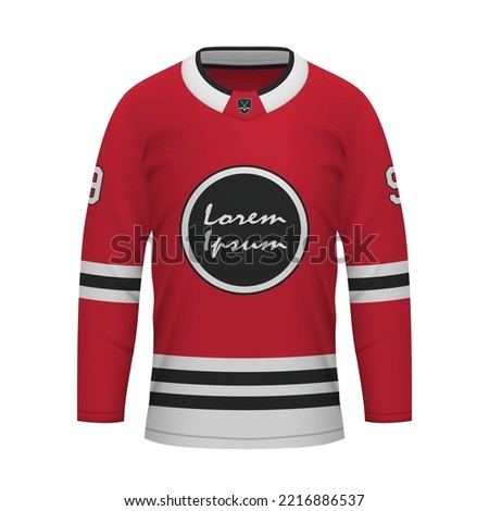 Realistic Ice Hockey shirt Chicago, jersey template for sport uniform