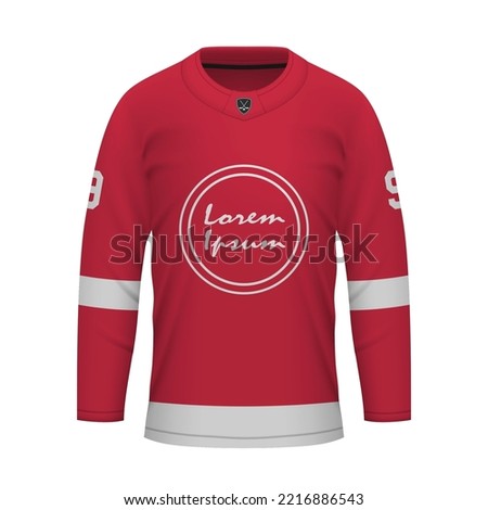 Realistic Ice Hockey shirt Detroit, jersey template for sport uniform