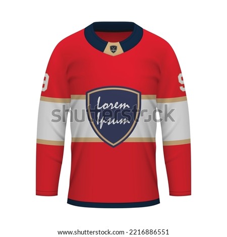 Realistic Ice Hockey shirt Florida, jersey template for sport uniform