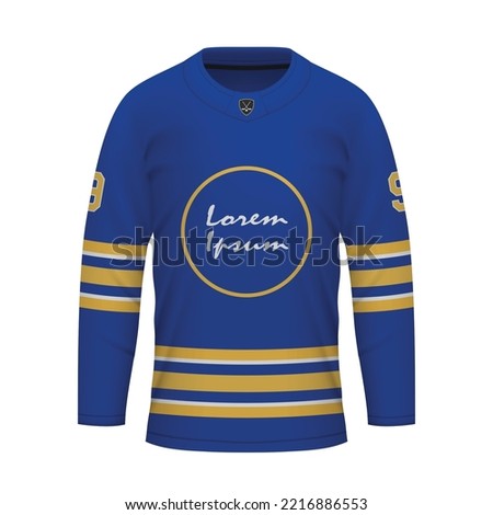 Realistic Ice Hockey shirt Buffalo, jersey template for sport uniform