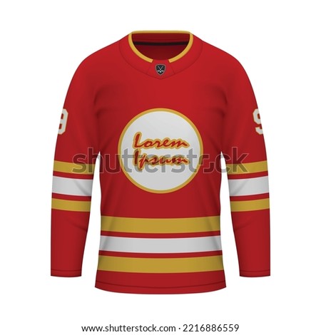 Realistic Ice Hockey shirt Calgary, jersey template for sport uniform