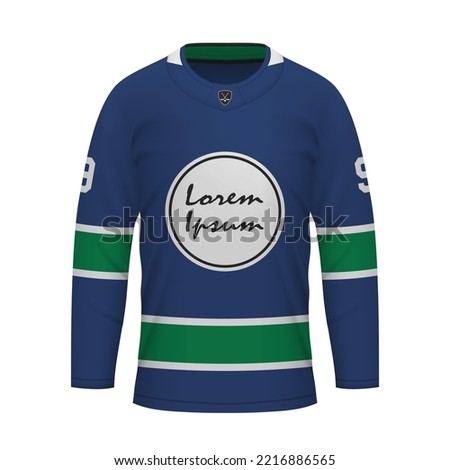 Realistic Ice Hockey shirt Vancouver, jersey template for sport uniform