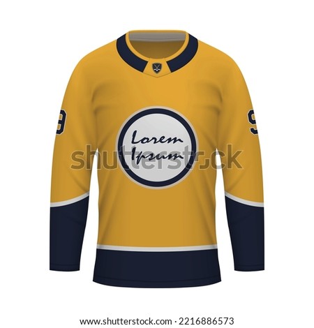 Realistic Ice Hockey shirt Nashville, jersey template for sport uniform