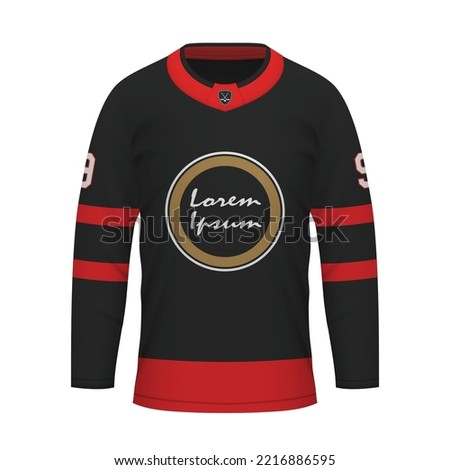 Realistic Ice Hockey shirt Ottawa, jersey template for sport uniform