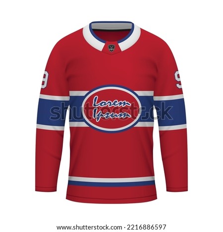 Realistic Ice Hockey shirt Montreal, jersey template for sport uniform