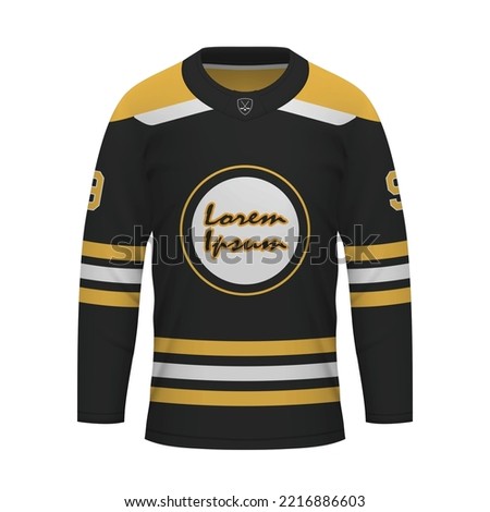 Realistic Ice Hockey shirt Boston, jersey template for sport uniform