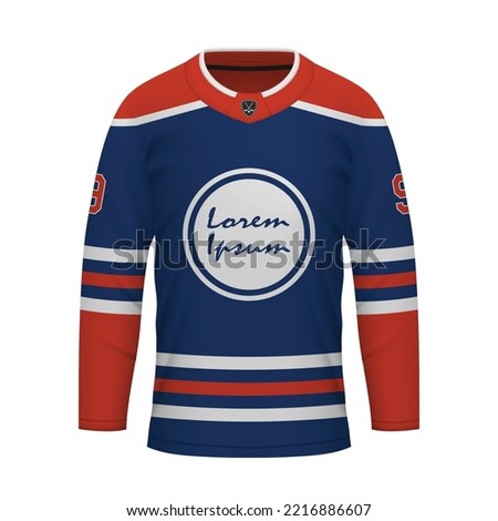 Realistic Ice Hockey shirt Edmonton, jersey template for sport uniform