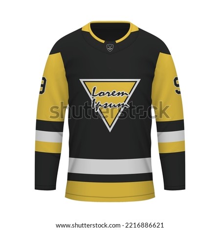 Realistic Ice Hockey shirt Pittsburgh, jersey template for sport uniform