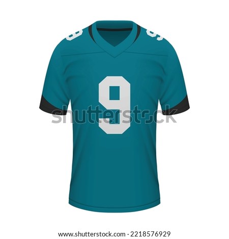 Realistic American football shirt Jacksonville Jaguars, jersey template for sport uniform