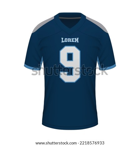 Realistic American football shirt Tennessee Titans, jersey template for sport uniform