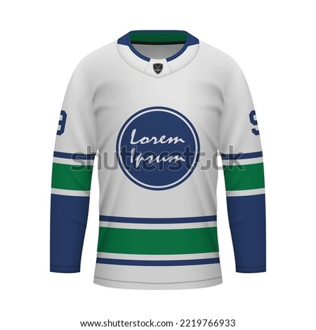 Realistic Ice Hockey away jersey Vancouver, shirt template for sport uniform