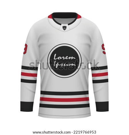 Realistic Ice Hockey away jersey Chicago, shirt template for sport uniform