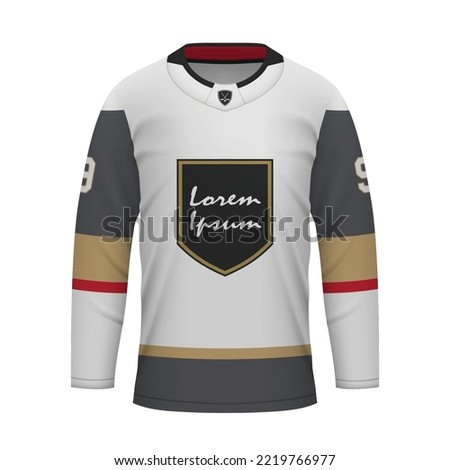 Realistic Ice Hockey away jersey Vegas, shirt template for sport uniform