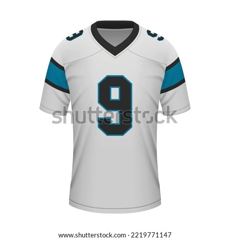 Realistic football away jersey Carolina Panthers, shirt template for sport uniform