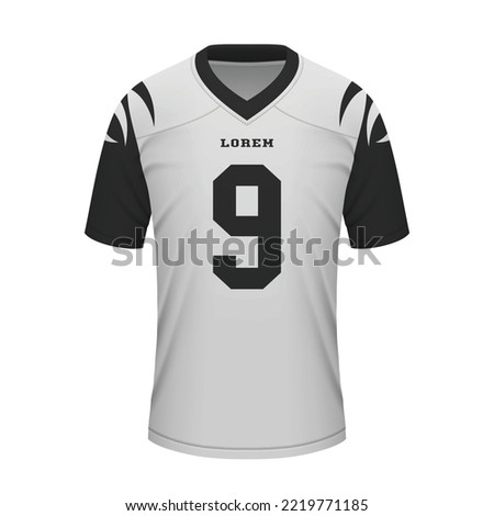 Realistic football away jersey Cincinnati, shirt template for sport uniform