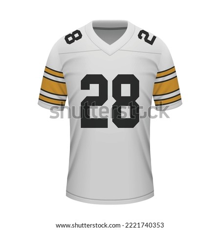 Realistic football away jersey Pittsburgh, shirt template for sport uniform