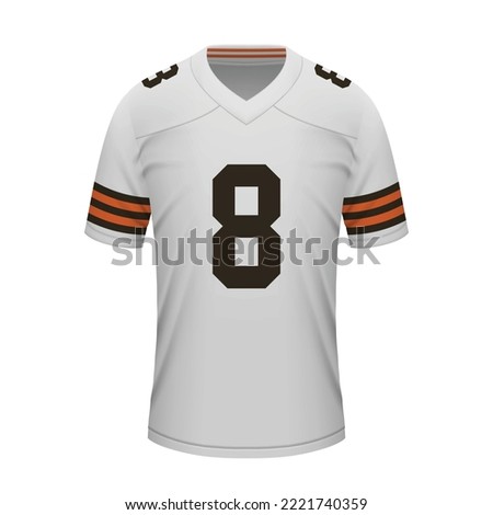 Realistic football away jersey Cleveland, shirt template for sport uniform