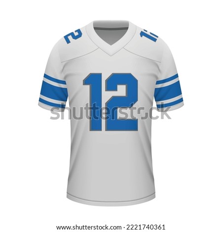 Realistic football away jersey Detroit, shirt template for sport uniform