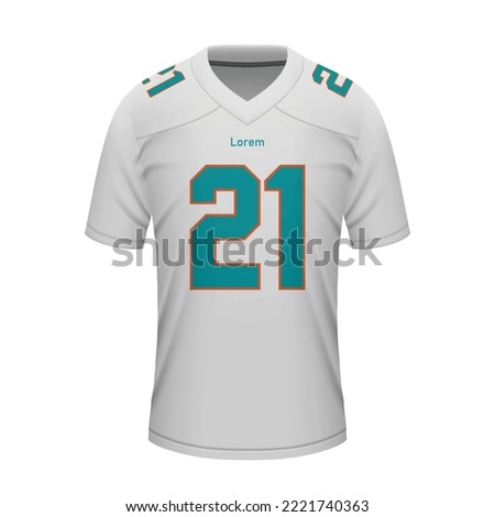 Realistic football away jersey Miami, shirt template for sport uniform