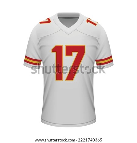 Realistic football away jersey Kansas City, shirt template for sport uniform