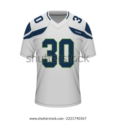 Realistic football away jersey Seattle, shirt template for sport uniform