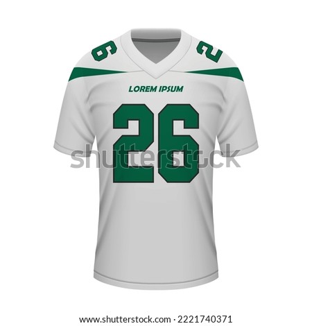 Realistic football away jersey New York Jets, shirt template for sport uniform