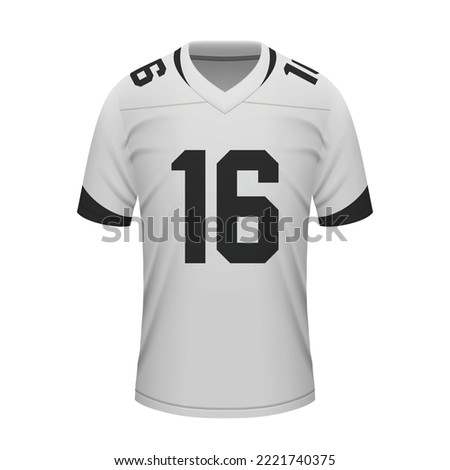 Realistic football away jersey Jacksonville, shirt template for sport uniform