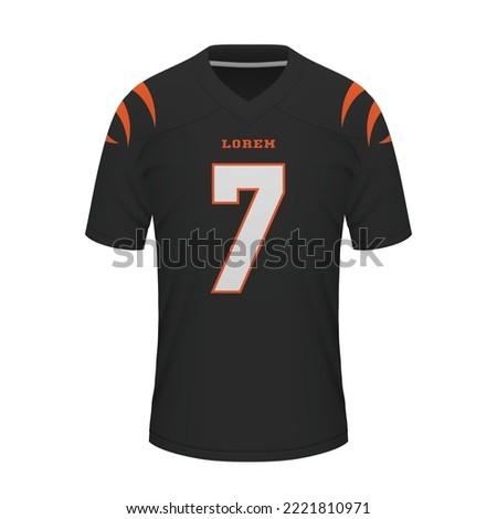Realistic American football shirt of Cincinnati, jersey template for sport uniform