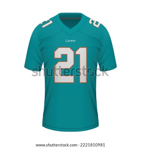 Realistic American football shirt of Miami, jersey template for sport uniform