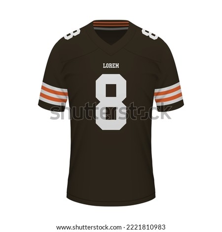 Realistic American football shirt of Cleveland, jersey template for sport uniform