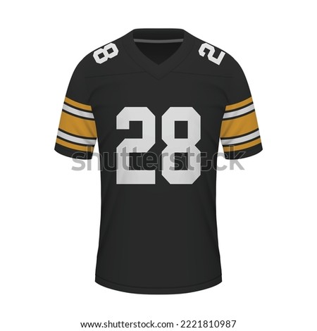 Realistic American football shirt of Pittsburgh, jersey template for sport uniform