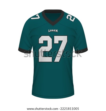 Realistic American football shirt of Philadelphia, jersey template for sport uniform