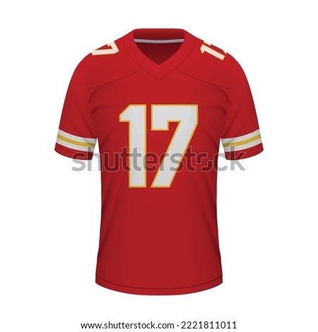 Realistic American football shirt of Kansas City, jersey template for sport uniform