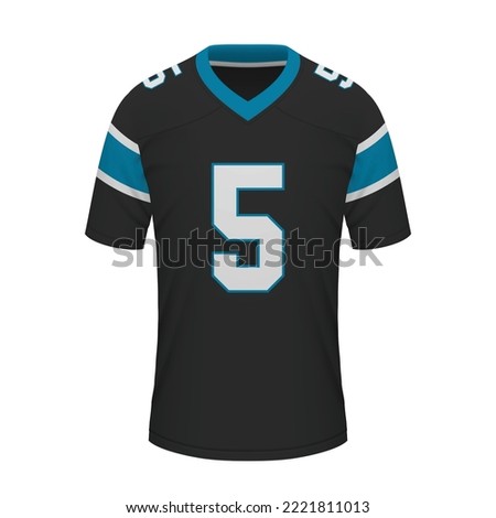 Realistic American football shirt of Carolina, jersey template for sport uniform