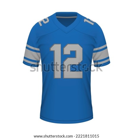 Realistic American football shirt of Detroit, jersey template for sport uniform