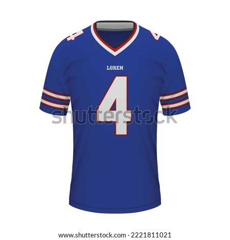 Realistic American football shirt of Buffalo, jersey template for sport uniform