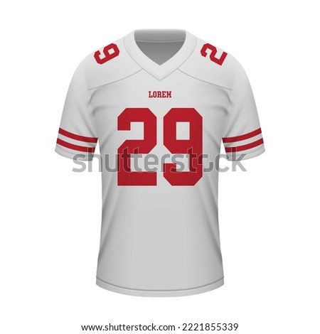 Realistic football away jersey San Francisco, shirt template for sport uniform