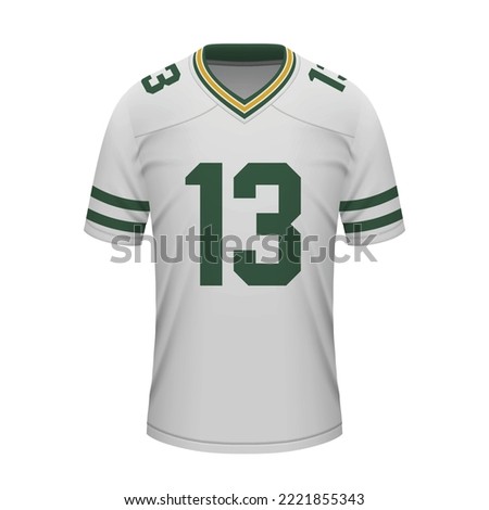 Realistic football away jersey Green Bay, shirt template for sport uniform