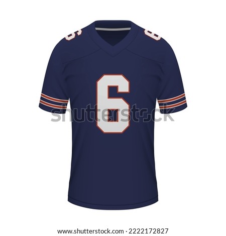 Realistic American football shirt of Chicago, jersey template for sport uniform