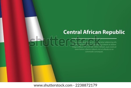 Wave flag of Central African Republic with copyspace background. Banner or ribbon vector template for independence day