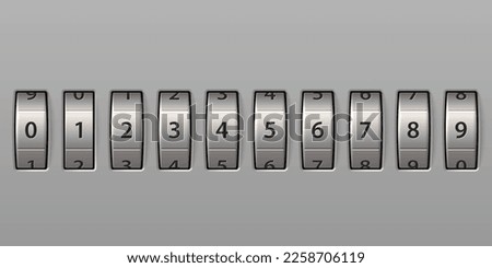 Combination, code lock numbers. Vector illustration